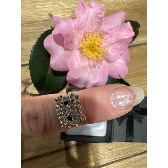 Adorable Hello Kitty Cat Kitten Silvertone Costume Adjustable Ring NEW w Box A12 - Picture 7 of 7